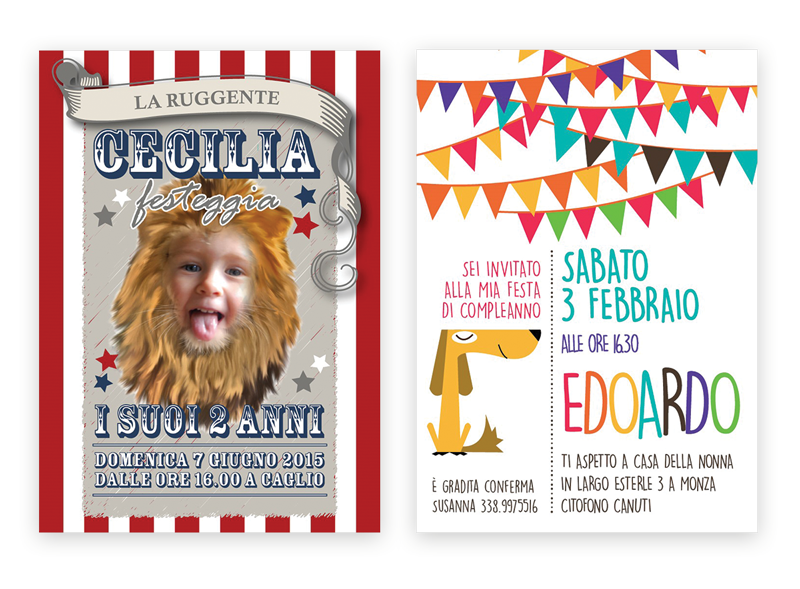 biglietti di invito feste bambini mvcomunicazione